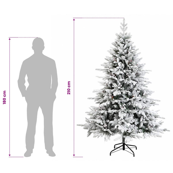 Salkomallinen tekoinen joulukuusi 210 cm PVC ja metalli
