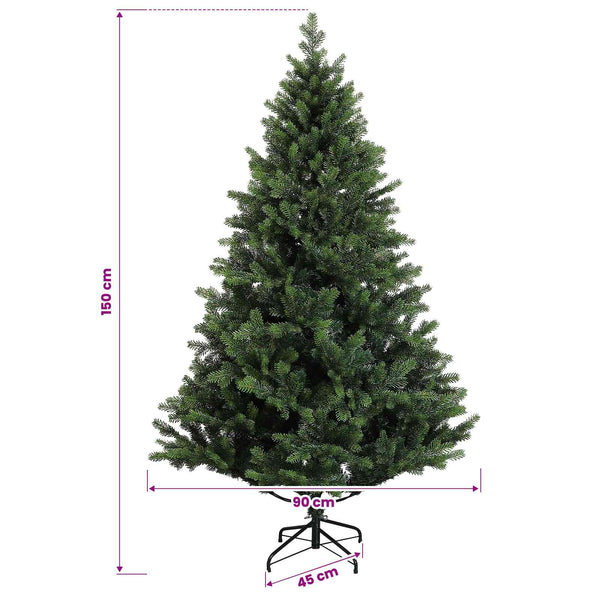 Salkomallinen tekoinen joulukuusi 150 cm PVC ja metalli Vihreä