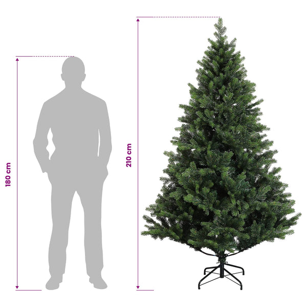 Salkomallinen tekoinen joulukuusi 210 cm PVC ja metalli Vihreä