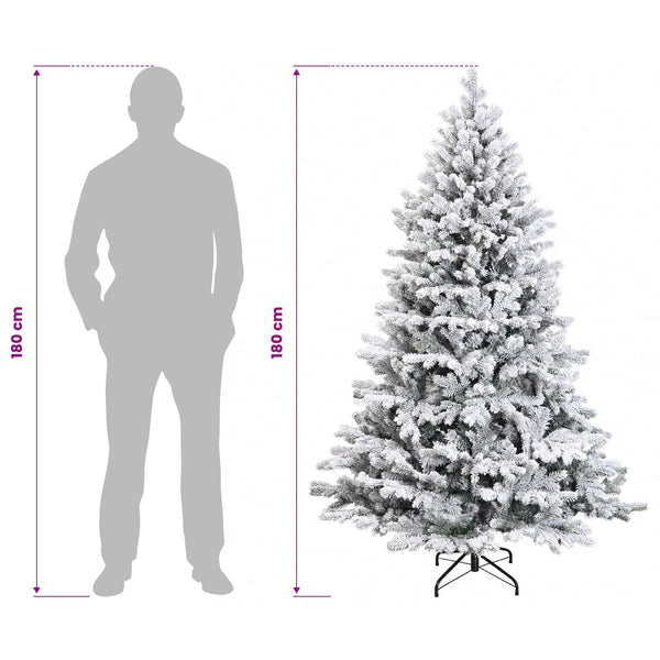Salkomallinen tekoinen joulukuusi 180 cm PVC ja metalli