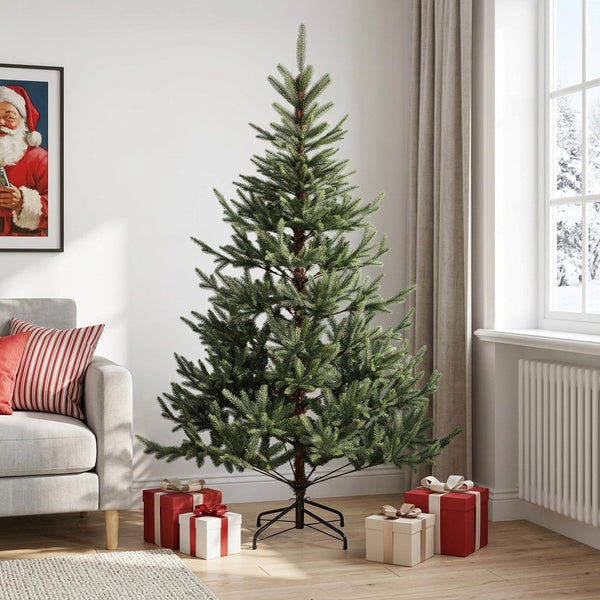 Salkomallinen tekoinen joulukuusi 240 cm PVC ja metalli Vihreä