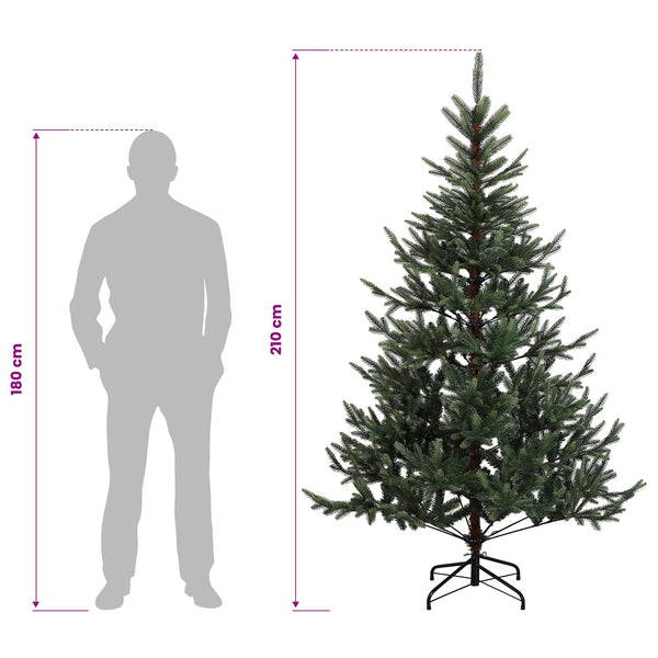 Salkomallinen tekoinen joulukuusi 210 cm PVC ja metalli Vihreä