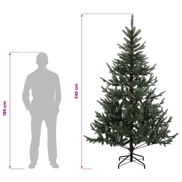 Salkomallinen tekoinen joulukuusi 240 cm PVC ja metalli Vihreä