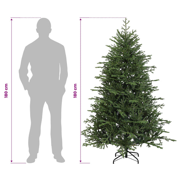 Salkomallinen tekoinen joulukuusi 180 cm PVC ja metalli Vihreä