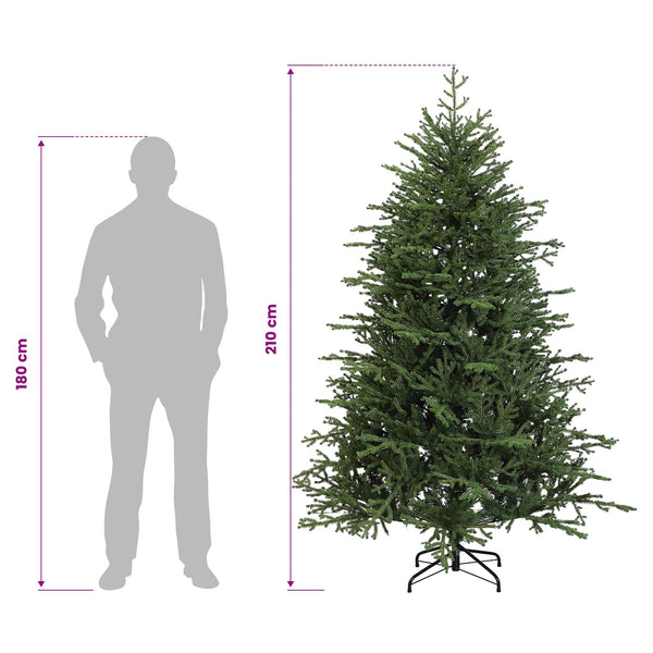Salkomallinen tekoinen joulukuusi 210 cm PVC ja metalli Vihreä