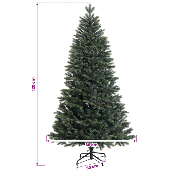 Salkomallinen tekoinen joulukuusi 120 cm PVC ja metalli Vihreä