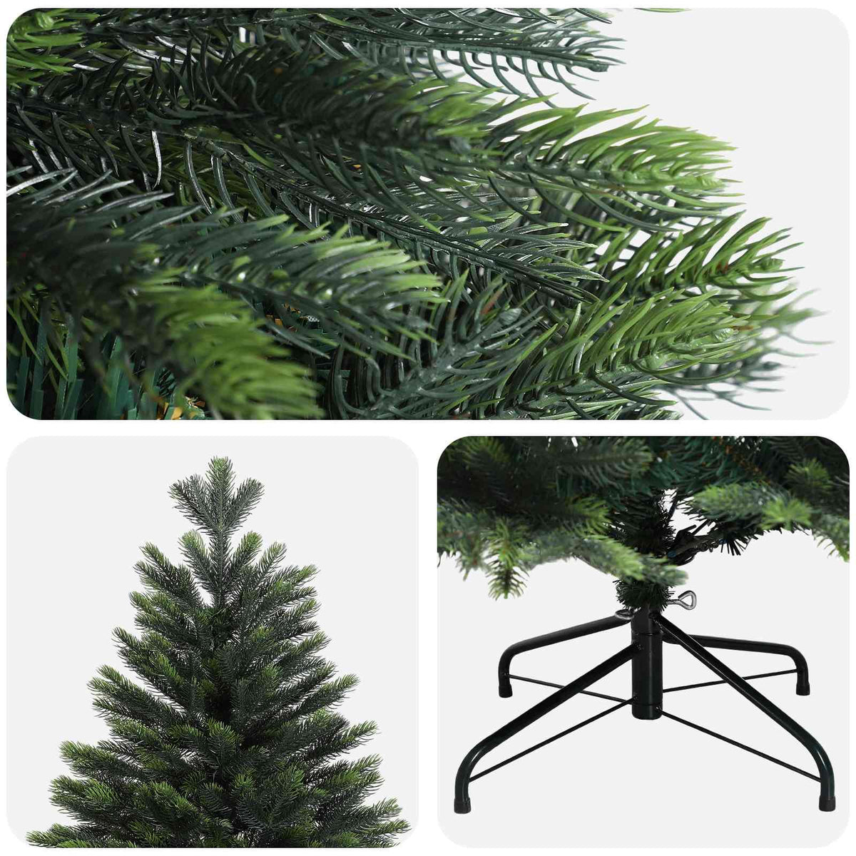 Salkomallinen tekoinen joulukuusi 150 cm PVC ja metalli Vihreä