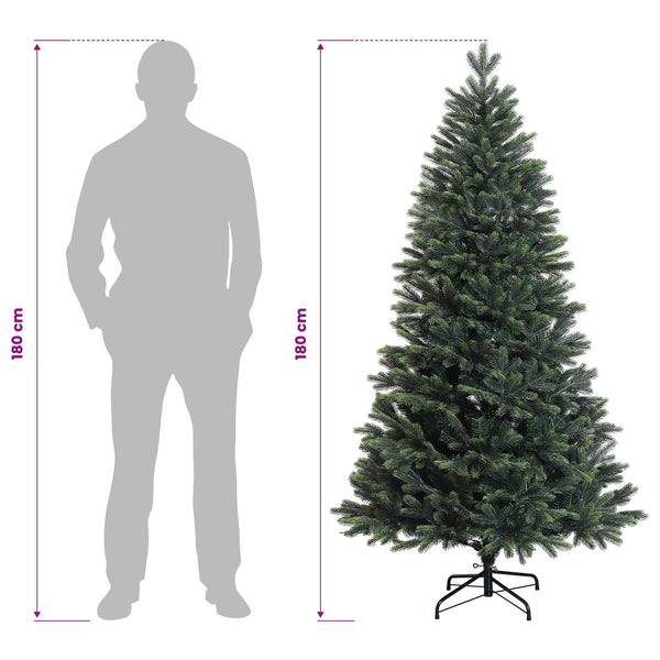 Salkomallinen tekoinen joulukuusi 180 cm PVC ja metalli Vihreä