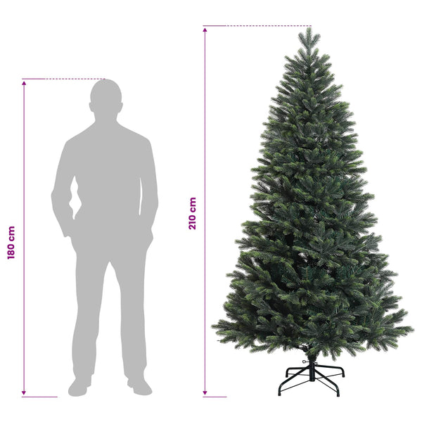 Salkomallinen tekoinen joulukuusi 210 cm PVC ja metalli Vihreä