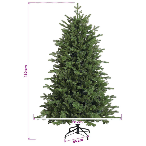 Salkomallinen tekoinen joulukuusi 180 cm PVC ja metalli Vihreä