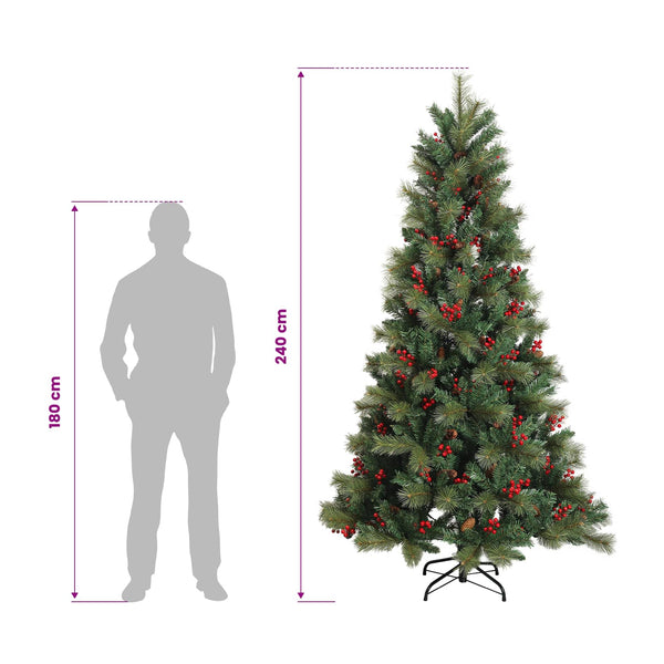Salkomallinen tekoinen joulukuusi 240 cm PVC ja metalli Vihreä