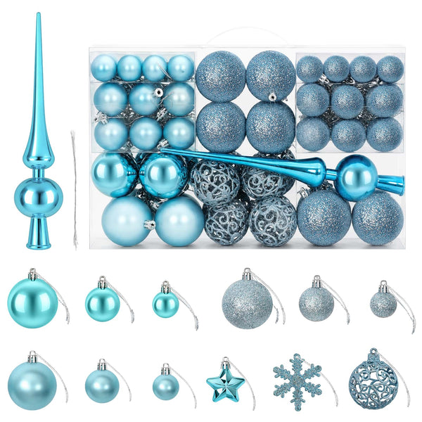 Joulupallosetti 111 kpl Turkoosi Halk. 6 cm Polystyreeni