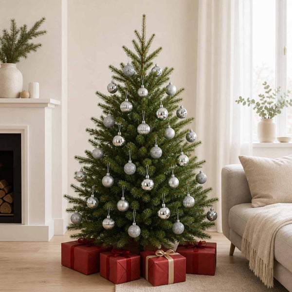 Joulupallosetti 150 kpl Harmaa 3 cm Polystyreeni