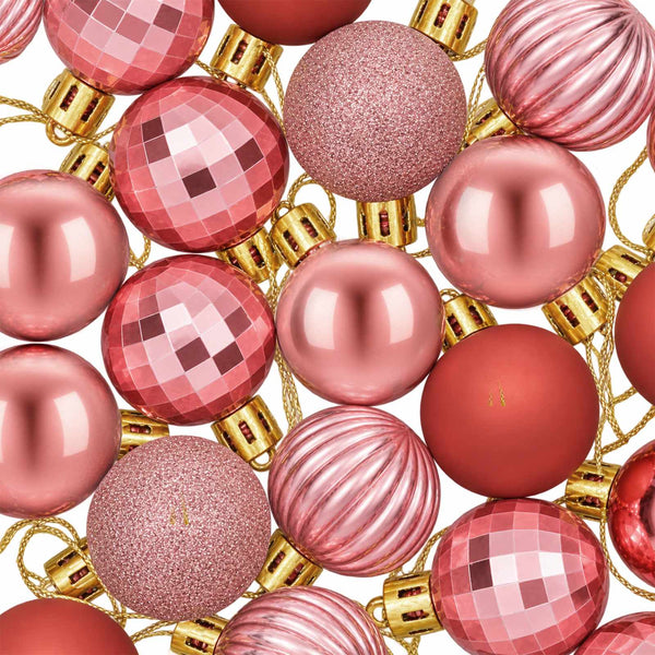 Joulupallosetti 150 kpl Pinkki ja roosa 3 cm Polystyreeni