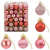 Joulupallosetti 150 kpl Pinkki ja roosa 3 cm Polystyreeni