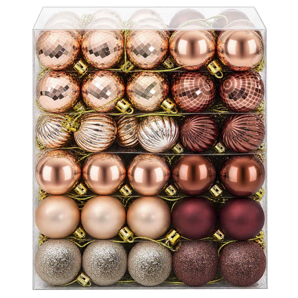 Joulupallosetti 150 kpl Samppanja ja ruskea 3 cm Polystyreeni