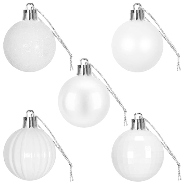 Joulupallosetti 100 kpl valkoinen 4 cm Polystyreeni