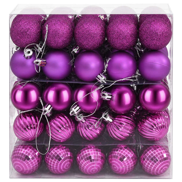 Joulupallosetti 100 kpl Liila 4 cm Polystyreeni