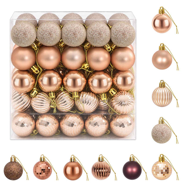 Joulupallosetti 100 kpl Samppanja ja ruskea 4 cm Polystyreeni