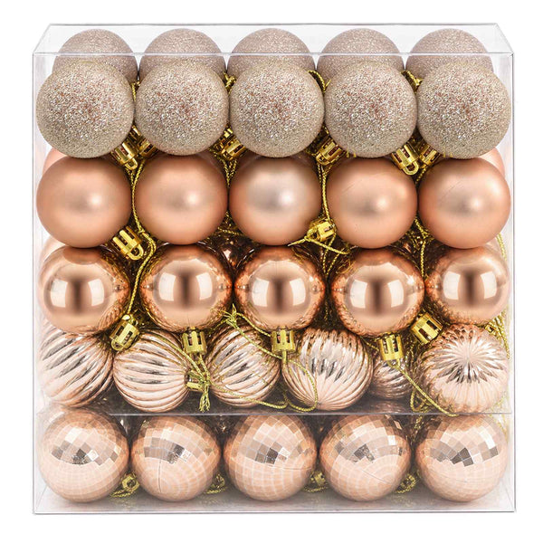 Joulupallosetti 100 kpl Samppanja ja ruskea 4 cm Polystyreeni