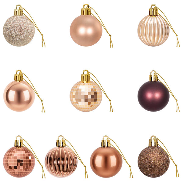 Joulupallosetti 100 kpl Samppanja ja ruskea 4 cm Polystyreeni