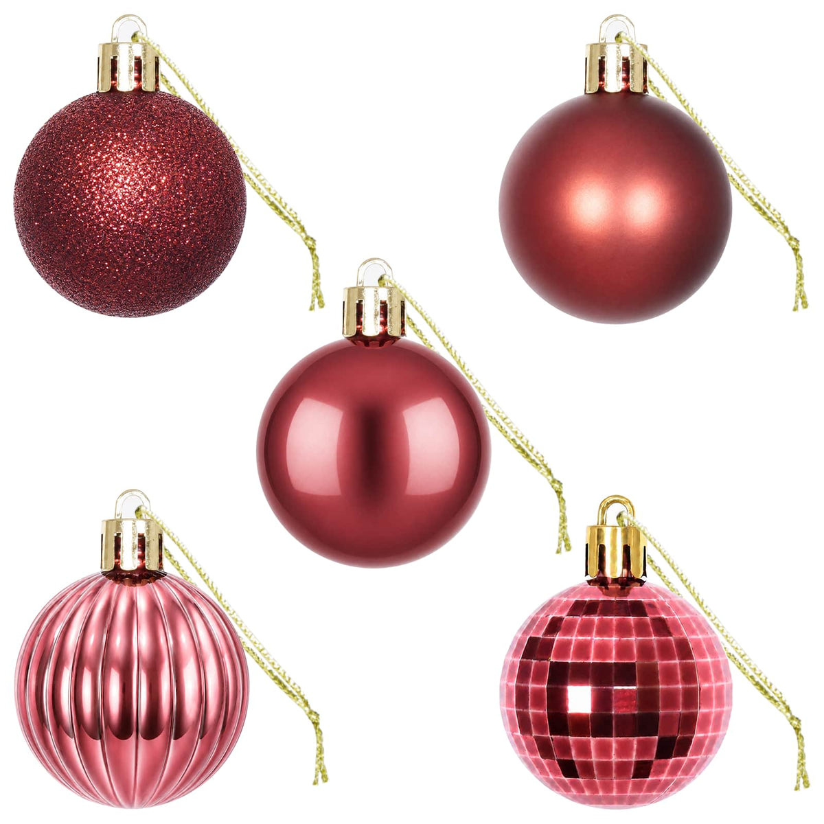 Joulupallosetti 100 kpl Viininpunainen 4 cm Polystyreeni