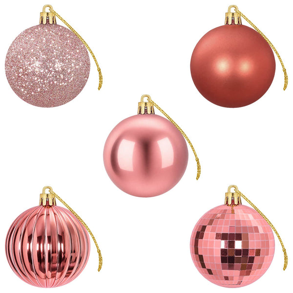 Joulupallosetti 75 kpl Pinkki ja roosa 6 cm Polystyreeni