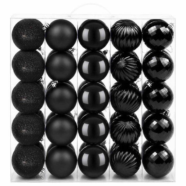 Joulupallosetti 50 kpl Musta Halk. 8 cm Polystyreeni