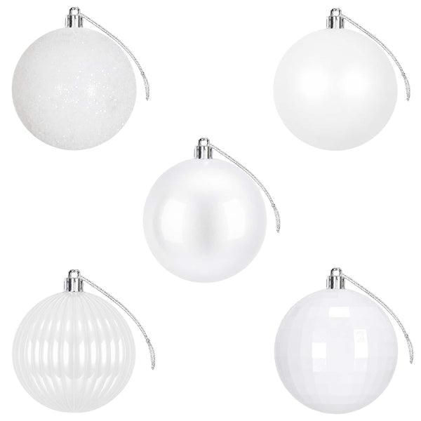 Joulupallosetti 50 kpl valkoinen Halk. 8 cm Polystyreeni