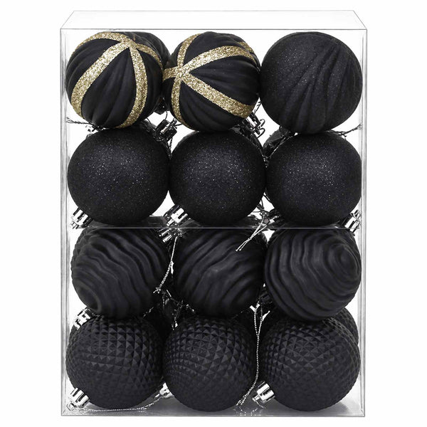 Joulupallosetti 36 kpl Musta Halk. 6 cm Polystyreeni