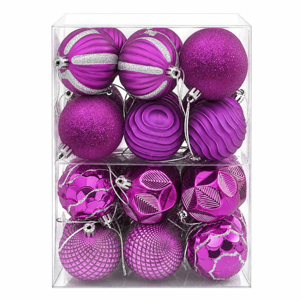 Joulupallosetti 36 kpl Liila Halk. 6 cm Polystyreeni