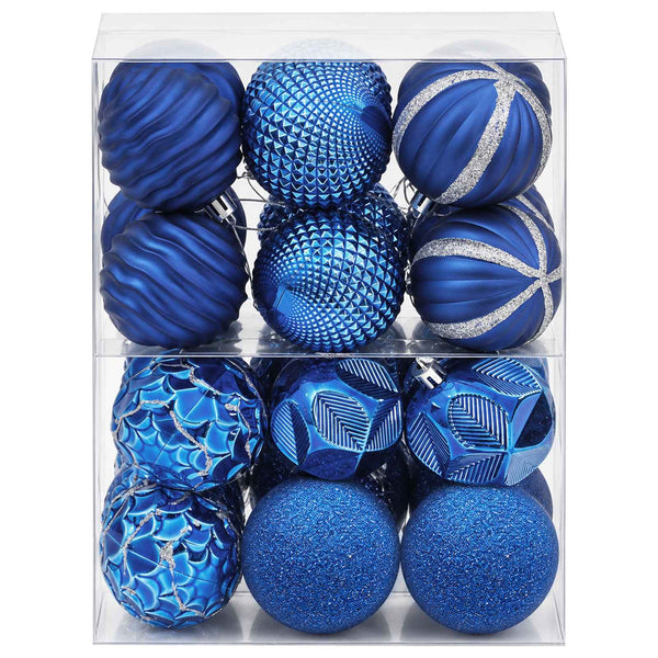 Joulupallosetti 36 kpl Sininen Halk. 6 cm Polystyreeni