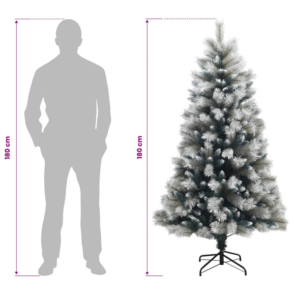 Salkomallinen tekoinen joulukuusi 180 cm PVC ja metalli