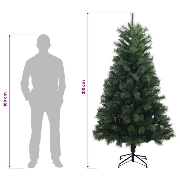 Salkomallinen tekoinen joulukuusi 210 cm PVC ja metalli Vihreä