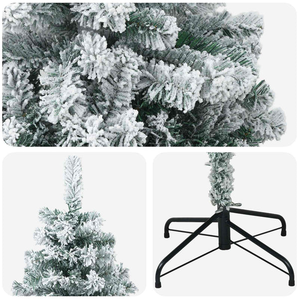 Tekojoulukuusi 120 cm PVC ja teräs Vihreä ja valkoinen