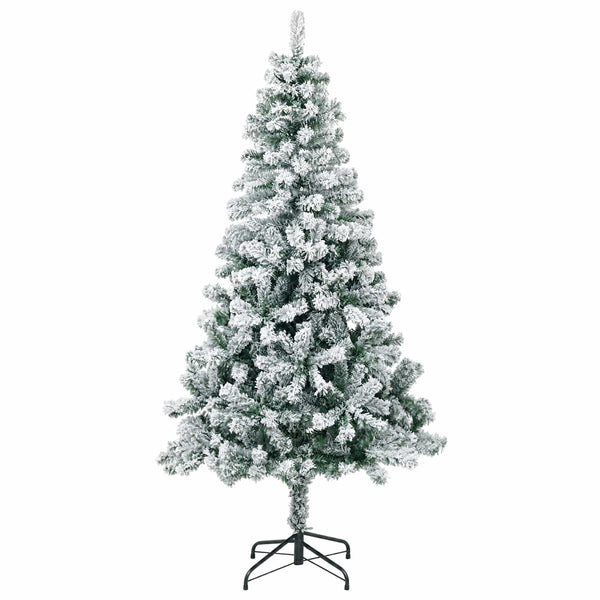 Tekojoulukuusi 120 cm PVC ja teräs Vihreä ja valkoinen