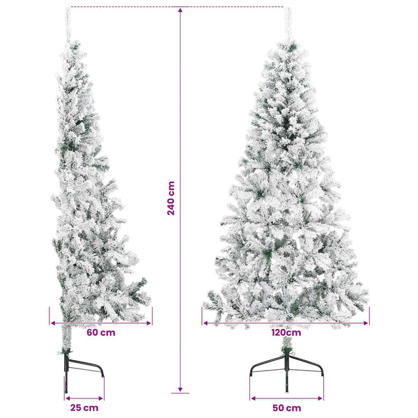 Tekojoulukuusi 240 cm PVC ja teräs Vihreä ja valkoinen