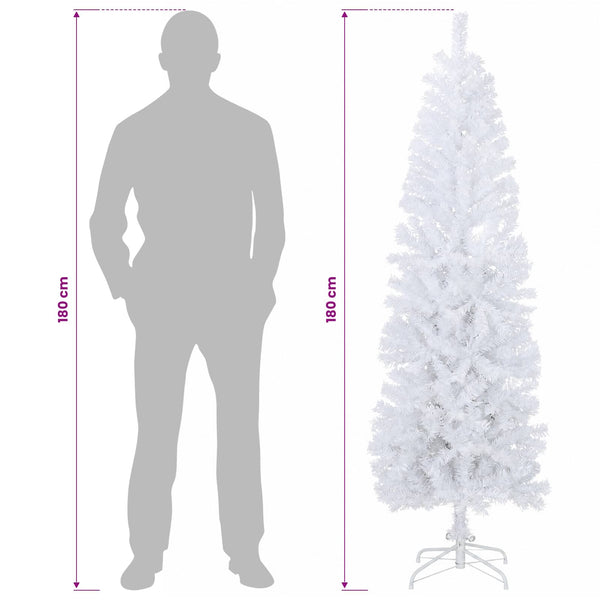 Tekopaksu joulupuu 180 cm PVC ja teräs valkoinen