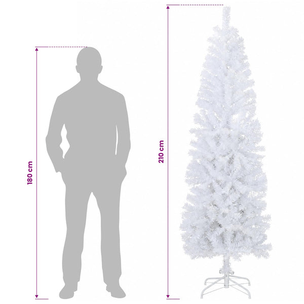 Tekopaksu joulupuu 210 cm PVC ja teräs valkoinen