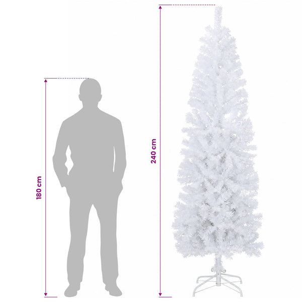 Tekopaksu joulupuu 240 cm PVC ja teräs valkoinen