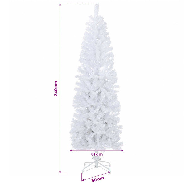 Tekopaksu joulupuu 240 cm PVC ja teräs valkoinen