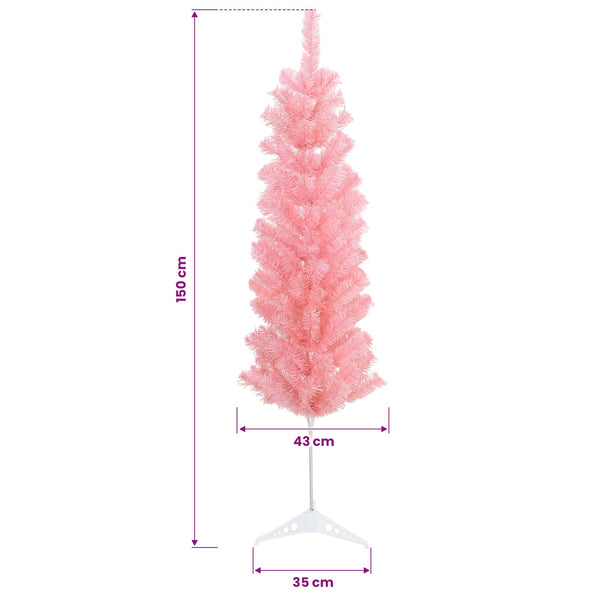 Tekopaksu joulupuu 150 cm PVC ja teräs Vaaleanpunainen