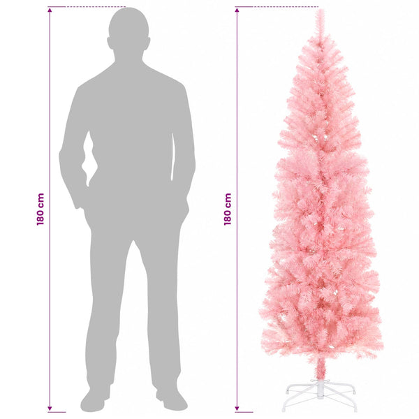 Tekopaksu joulupuu 180 cm PVC ja teräs Vaaleanpunainen