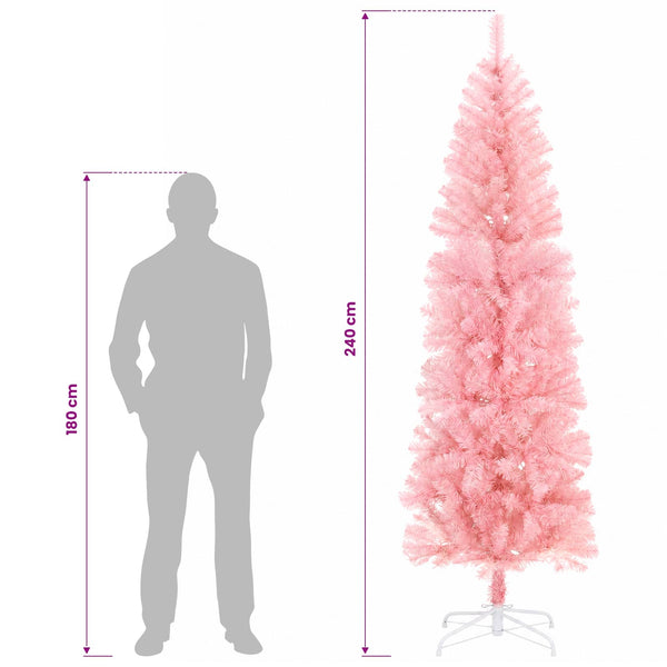 Tekopaksu joulupuu 240 cm PVC ja teräs Vaaleanpunainen