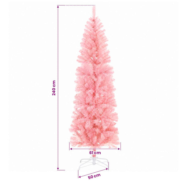 Tekopaksu joulupuu 240 cm PVC ja teräs Vaaleanpunainen