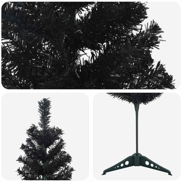Tekopaksu joulupuu 150 cm PVC ja teräs Musta