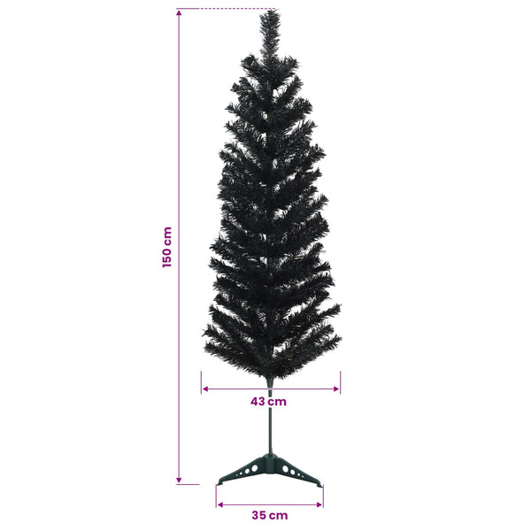 Tekopaksu joulupuu 150 cm PVC ja teräs Musta