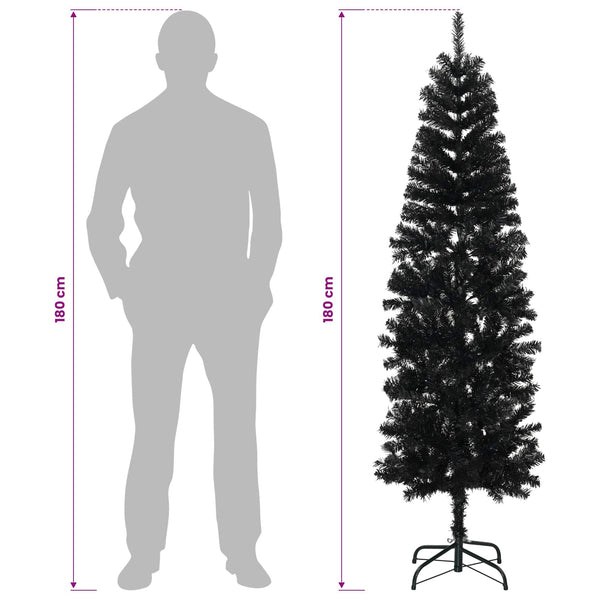 Tekopaksu joulupuu 180 cm PVC ja teräs Musta