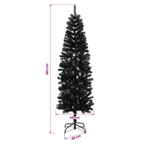 Tekopaksu joulupuu 180 cm PVC ja teräs Musta