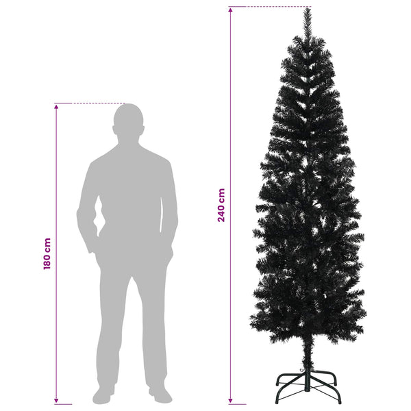 Tekopaksu joulupuu 240 cm PVC ja teräs Musta